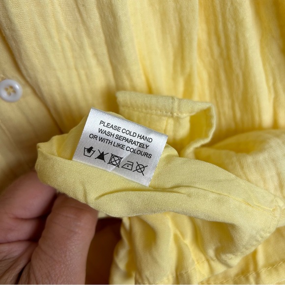 Victoria Dunn Loungewear Butter Yellow Button Front Dress POCKETS! NWOT SZXL - Picture 6 of 6